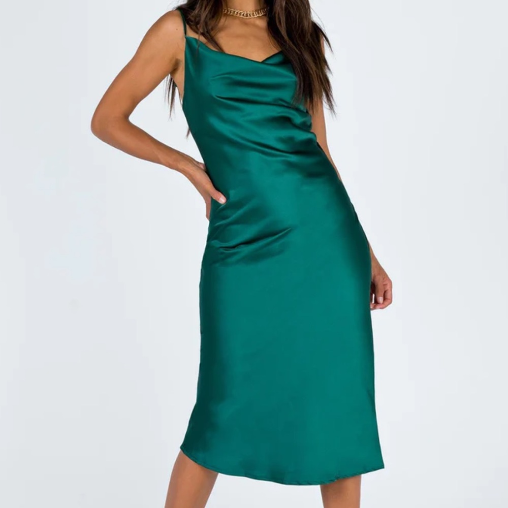 Princess Polly dark green midi length dress size 4
